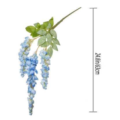 Set of 3 Faux Wisteria Hanging Flower Garlands for Decorating Homes, Gardens, Outdoor Events, Weddings, And Parties