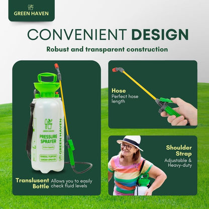 1pc 8L Pump Pressure Sprayer – Manual Garden Water Spray Bottle with Adjustable Shoulder Strap – High Pressure Sprayer for Plants, Lawn Care, Weed Control & Household Cleaning