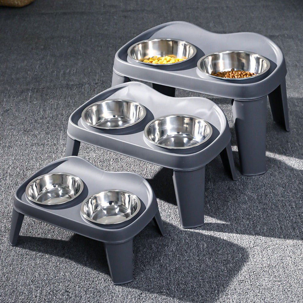 Raised Dog Feeding Station with 2 Stainless Steel Bowls – Adjustable Height Elevated Dog Bowl Stand, Non-Slip Base, Ideal for Large Dogs & Joint Support
