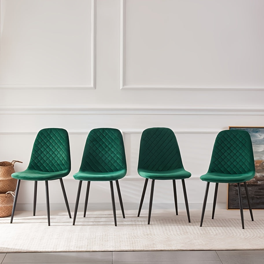 Velvet Dining Chairs Set of 2 or 4 – Upholstered Fabric Seat with Metal Legs, 40x44.5x84cm, 120kg Capacity, Modern Dining Room & Living Room Side Chairs, 16 Colours