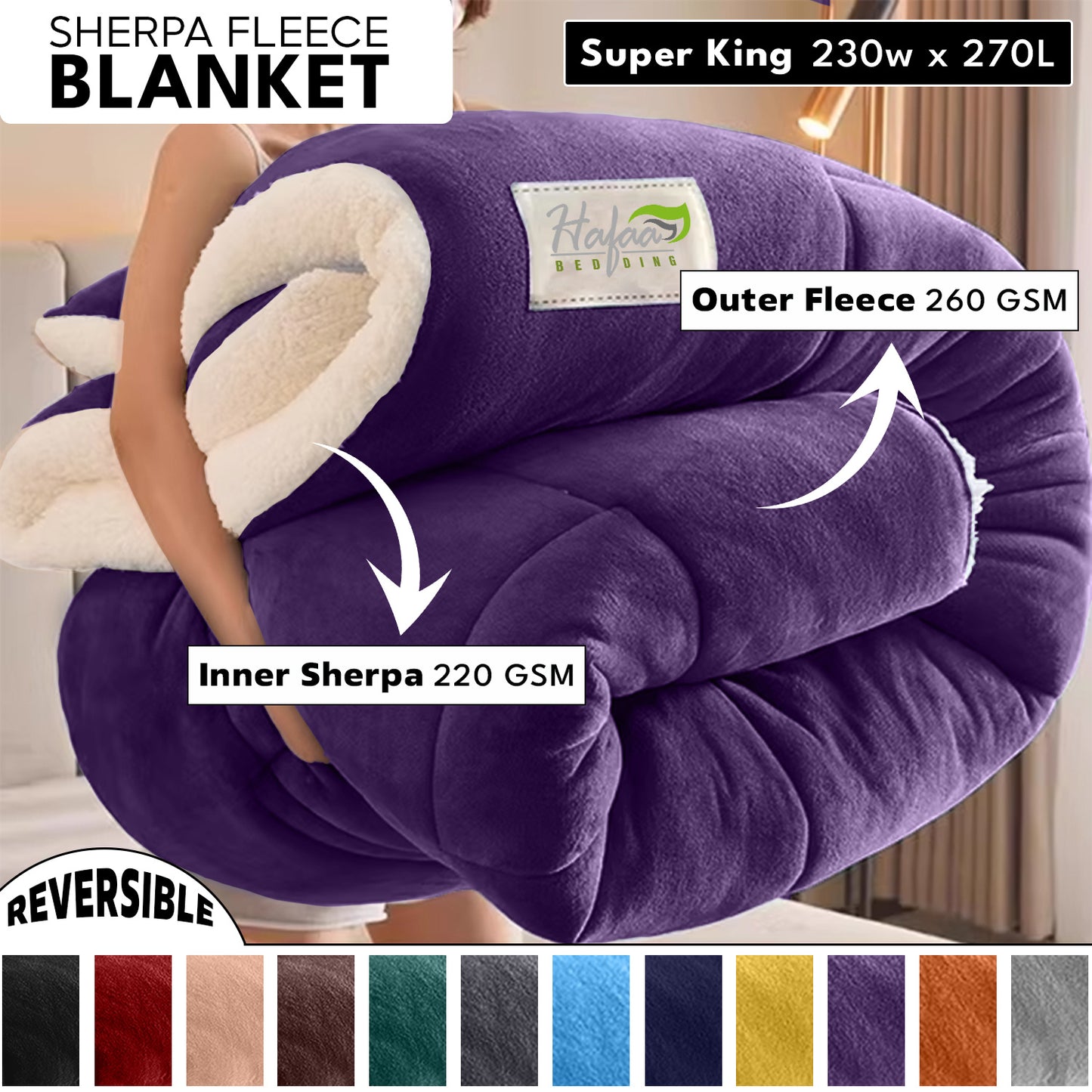 Soft Cozy Sherpa Blanket, Double-Sided Throw Blanket, Contemporary Design, Warm Throw for Couch, Bed, Office and Travel, Versatile All-Season, Perfect Holiday Gift