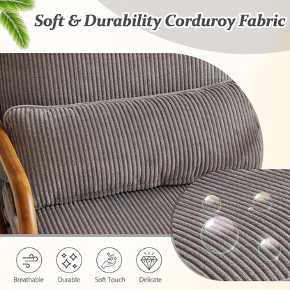 Mid-Century Modern Cloud Accent Armchair with Lumbar Pillow, 16Cm Thick Seat Cushion Cozy Lounge Chair, Wooden Armrests for Bedroom, Living Room, Reading Room