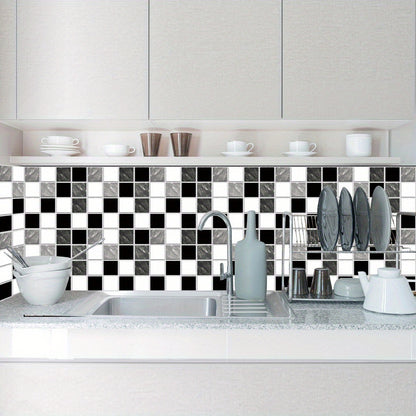 60pcs 10cm Stickers Film Creative Stickers Simulation Decoration DIY Wall Stickers Floor Plane Stickers Kitchen Bathroom Decor Wall Decal (Single Sticker Size 10cm*10cm)