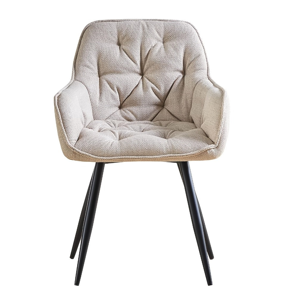 Velvet Padded Dining Chair with Metal Legs & Armrest - Upholstered Tub Chair for Kitchen, Living Room, Bedroom & Office, 15 Colours, UK Stock