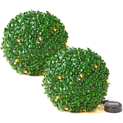 Solalite® 1Pack/4Pack Solar Topiary Balls – 28cm Round Artificial Ball Plants Outdoor with 20 Solar Led Lights, Garden Hanging Balls Sphere Decorative For Wedding, Christmas, Backyard, Balcony, Garden Decor