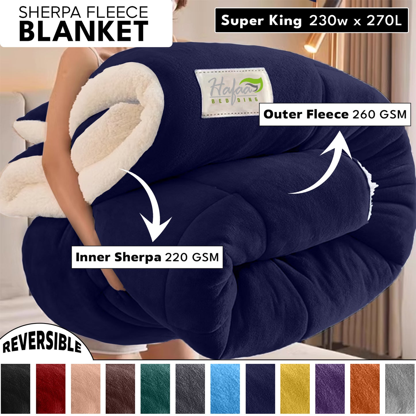 Soft Cozy Sherpa Blanket, Double-Sided Throw Blanket, Contemporary Design, Warm Throw for Couch, Bed, Office and Travel, Versatile All-Season, Perfect Holiday Gift
