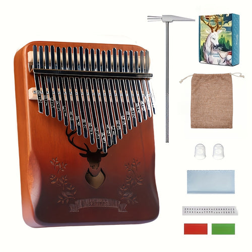 21 Keys Thumb Piano Kalimba set with Tuning Hammer & Accessories - Elegant Acoustic Musical Instrument for Beginners, Includes Storage Bag, Durable Wooden Construction, Perfect Holiday Gift, Musical Instruments