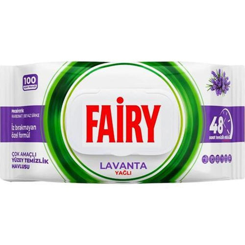 Fairy Multi Surface Power Cleaning Lavender Wipes 100 Wipes | Kitchen & Bathroom Cleaning Wipes