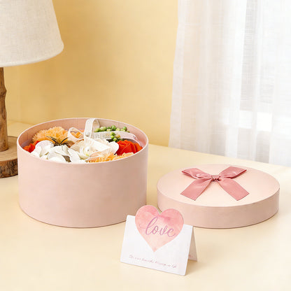 Bath Soap Gift Box, Artificial Flower Bouquet, card, Scented Rose Petal Gift for Valentine'S Day Anniversary, Christmas, Birthday Gift for Women, Girlfriend, Wife