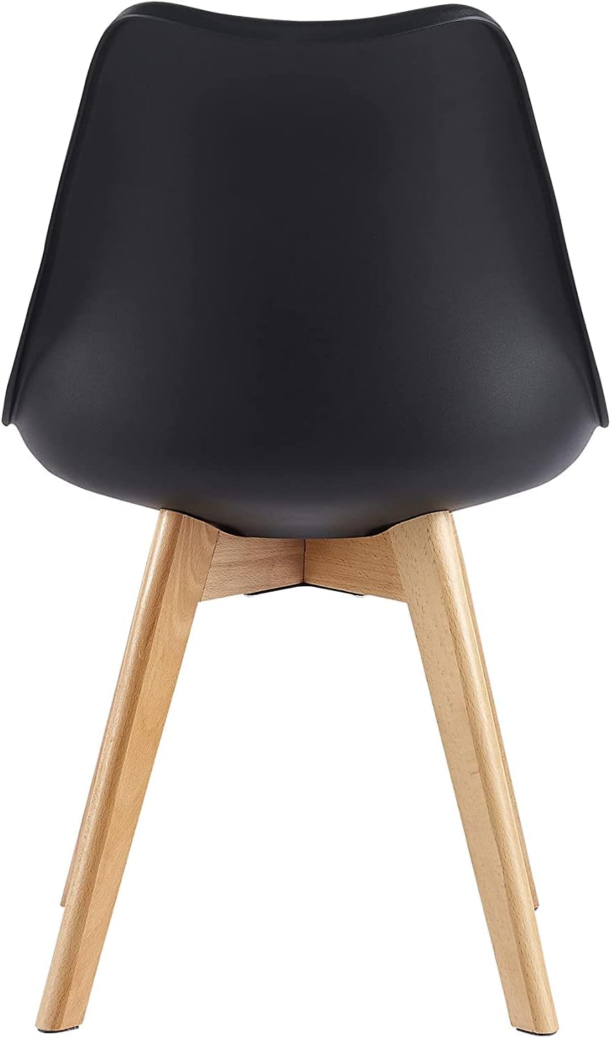 mcc direct Set of 2 Dining Chairs Wooden Legs Soft Cushion Pad Stylish DELUXE Retro Lounge Dining Office EVA
