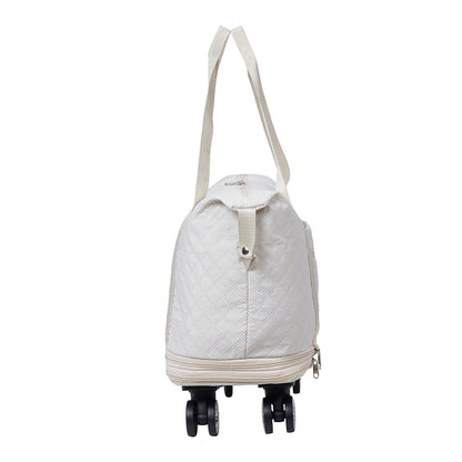 Travel Bag, Multifunctional Luggage Bag, Expandable Luggage Suitcase, Carry on Bag, Rolling Duffle Bag with Detachable Wheels, Travel Essentials Bag, Large Capacity with Zipper Closure, Ideal for Fitness, Yoga, and Everyday