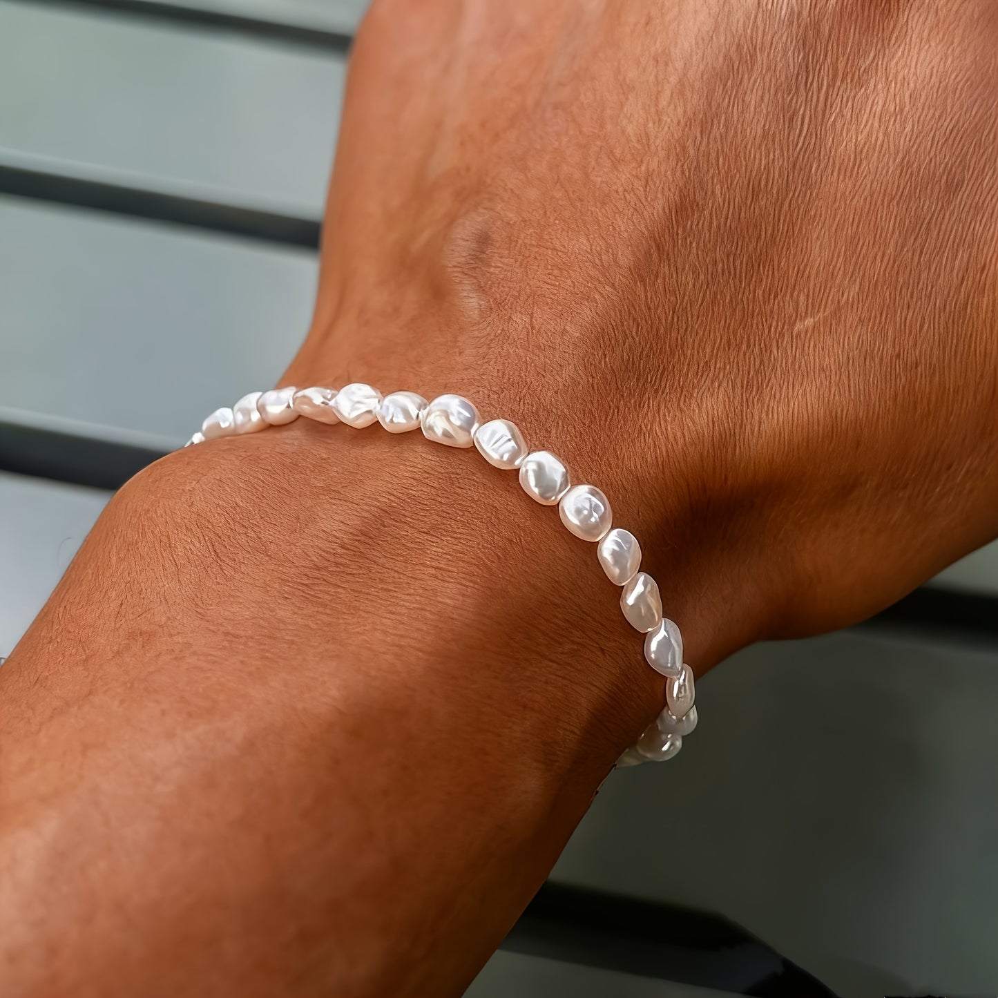 Dainty Freshwater Pearls Bracelet, Year-Round Wear, No Maintenance Required, Luxury Jewelry, November Birthstone Jewelry for Women & Men, Everyday & Special Occasions (Christmas/Graduation/Anniversary)