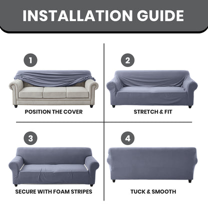 1pc Stretchable Spandex Elastic Sofa Cover – 1, 2, 3 Seater Polyester Spandex Furniture Protector, Anti-Slip Grip & Pet-Friendly, Machine Washable, Perfect for Living Room & Home Decoration