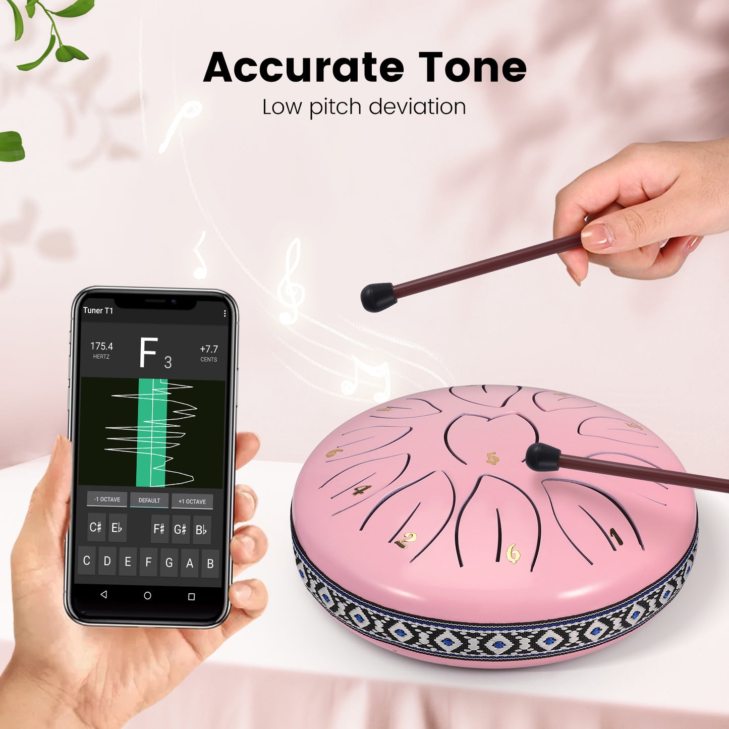 Steel Tongue Drum 11 Note 6 Inches D-Key Rain Drums for Garden,Handpan Drums with Music Book, Mallets and Carry Bag,Percussion Instrument Gift for Meditation Musical Education Mind Healing
