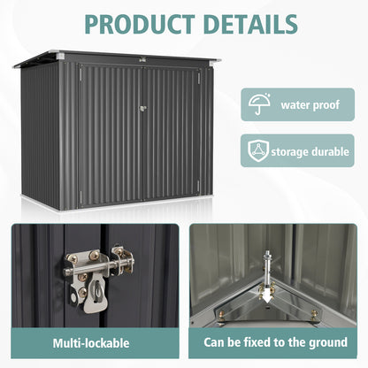 Patio Double-Door Outdoor Storage Shed | Lockable Security | Gas-Spring Lid | Ideal for Tool House, Pet Shelter, & Organizing (Large/Small)