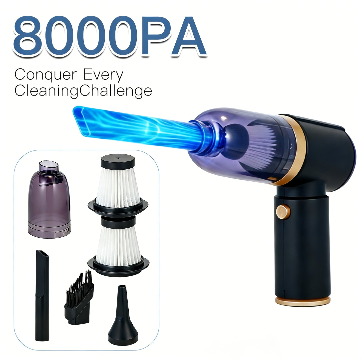 Vacuum Cleaner Powerful Suction for Pet Hair Hardwood Floor Carpet, USB Rechargeable Portable Handheld Vacuum for Home Car Office, Small Dust Cup, Ideal Gift for Anniversary Birthday