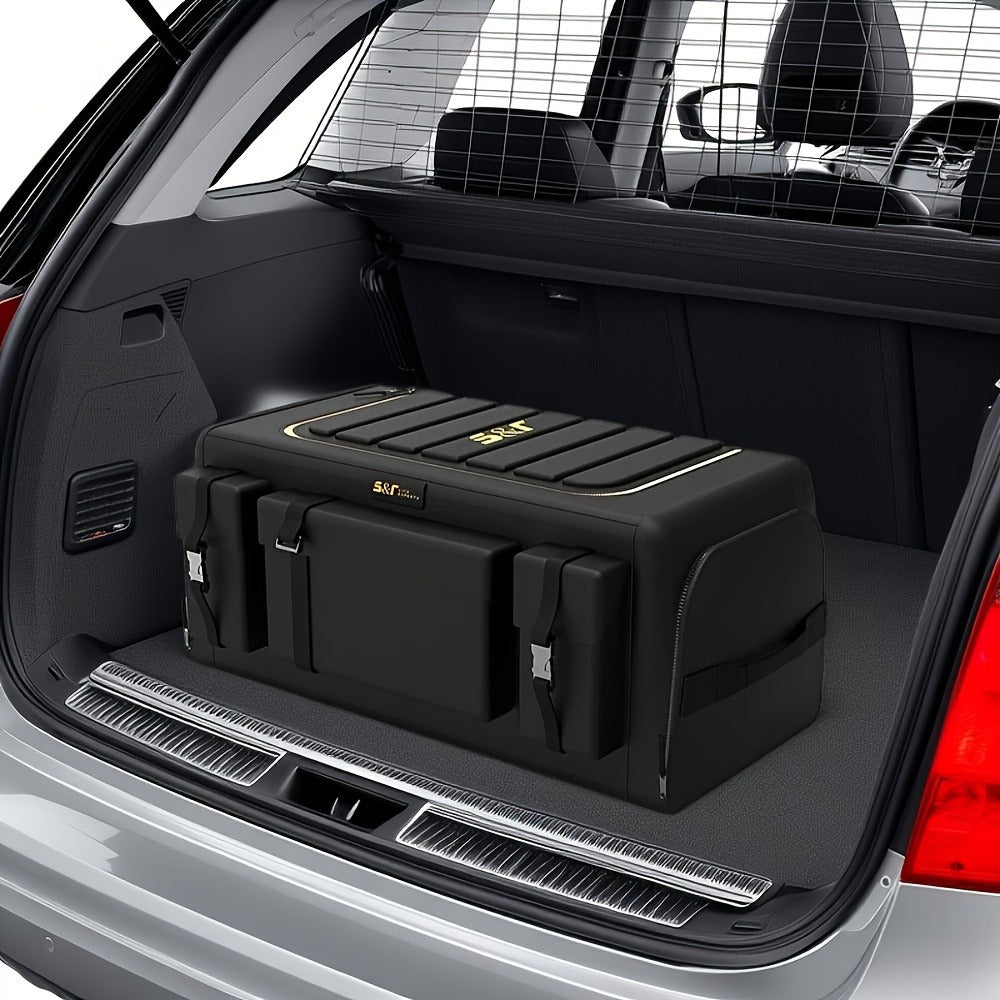 70L Multifunctional Foldable Car Storage Box, Modular & Sturdy Universal Trunk Organizer, Heavy Duty Camping Travel Storage Solution for SUV/Truck/Van