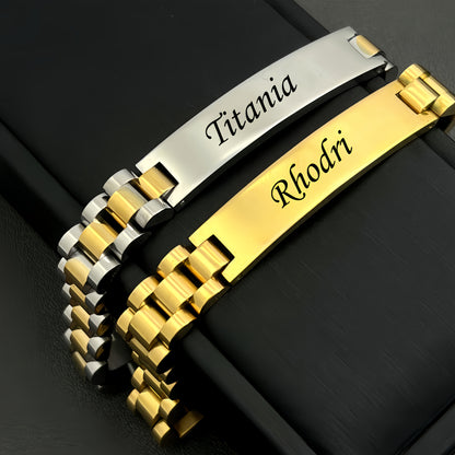 [Bangle Bracelet] Men's Classic Fashion Bangle bangle bracelet, Customizable Text Letter Date Bangle bangle bracelet, Stainless Steel Wide Version Suitable for Casual Decoration Father's Day Gift Valentine's Day Gift, Christmas Gift