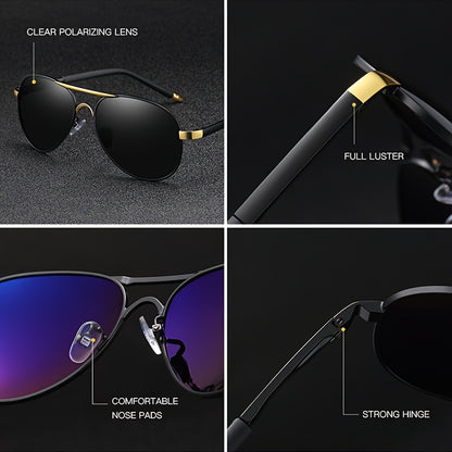 AOWEAR UV400 Pilot Sunglasses Polarized Mirror Driving Men Sunglasses
