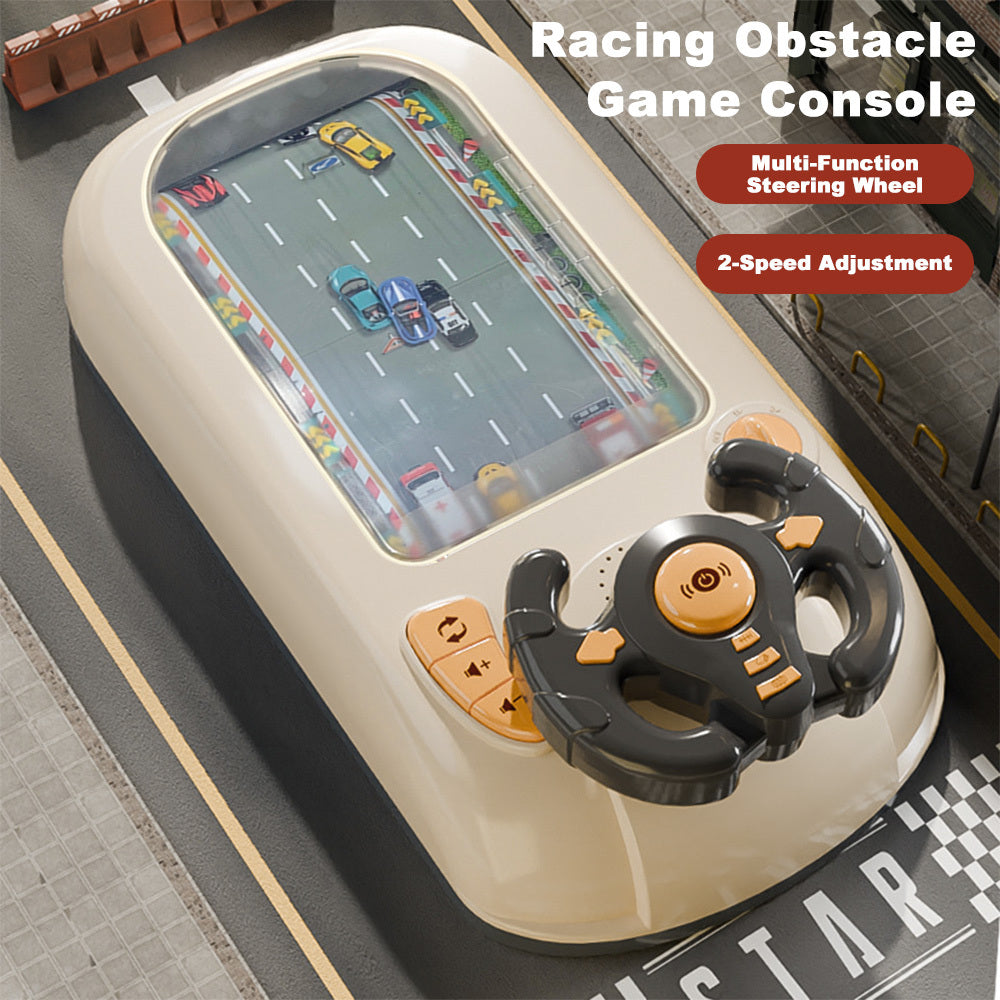 Racing Obstacle Game Console, 200 Levels Upgraded, Car Adventure Toy with Multi-Function Wheel, Interactive Simulation Driving Simulated Driving(Battery not included)