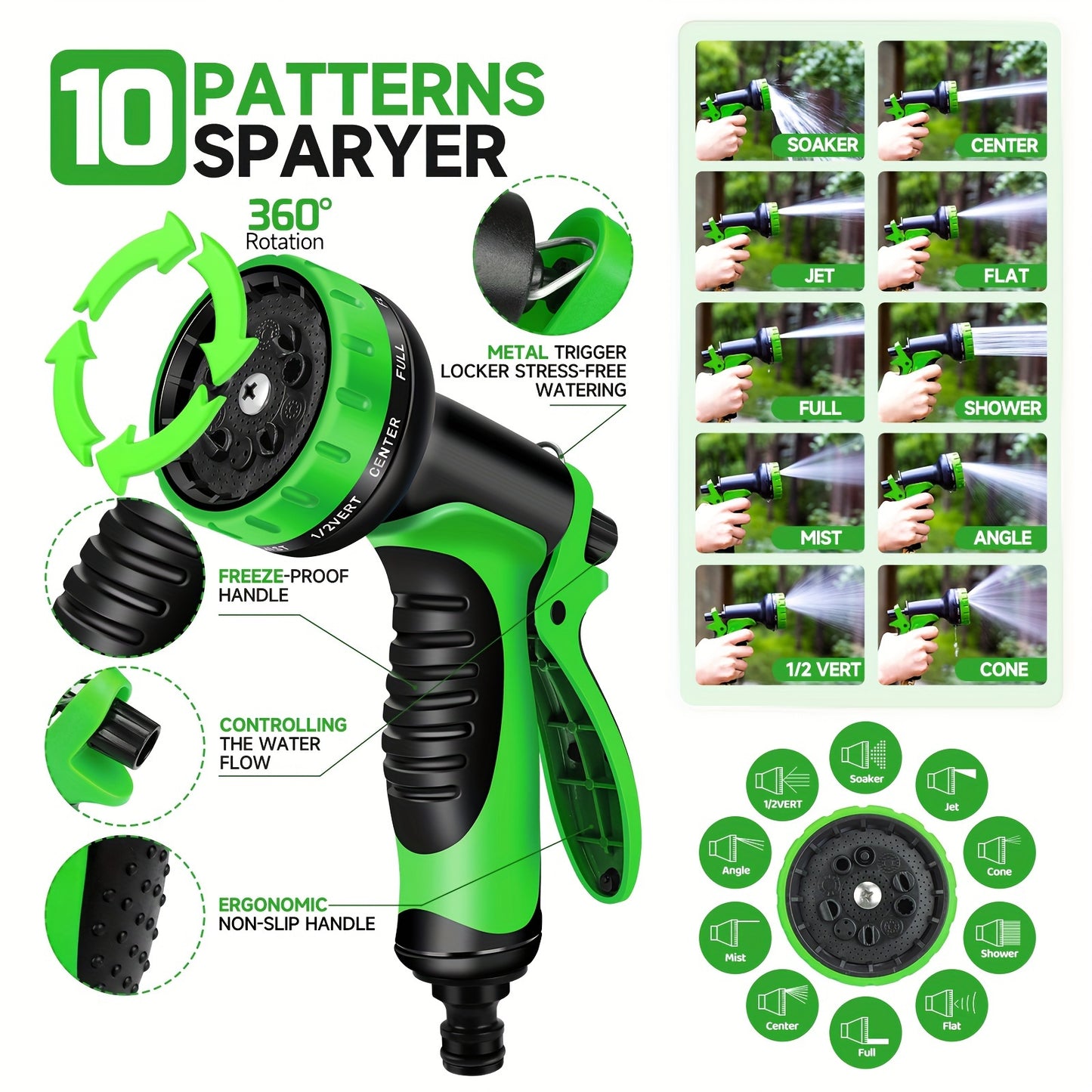 30.48meter 3X Expandable Watering Hose - 3X Flexible, High-Pressure, Kink-Resistant, Durable Cleaning Hose for Garden, Car Wash, And Watering Equipment - Easy to Store And Maneuver 7.62/15.24/22.86/30.48/45.72meter