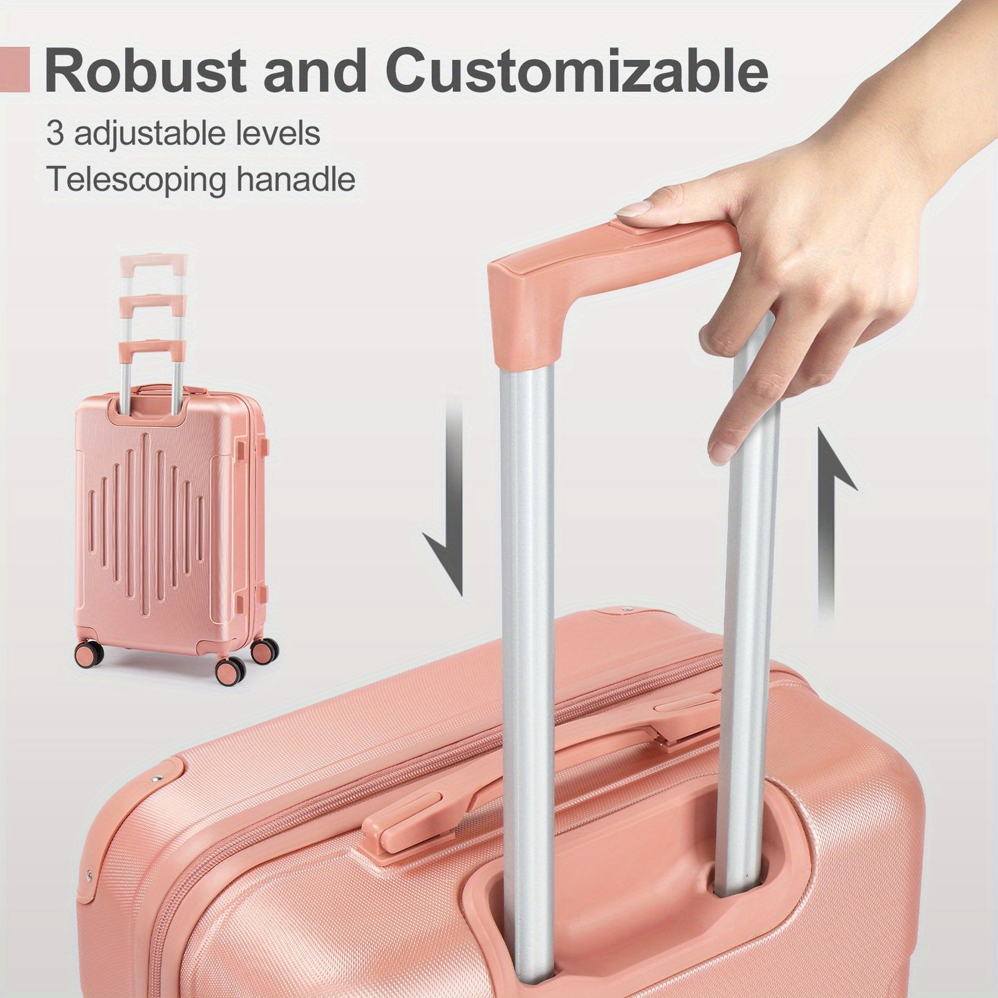 Luggage Set 3pcs Suitcase Sets with Spinner Wheel, Hardside Expandable Travel Laggage