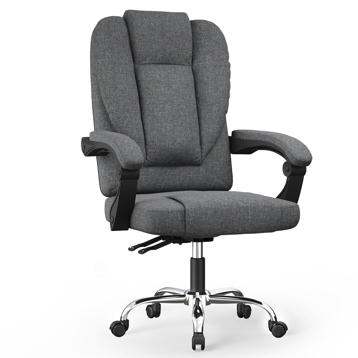 GartistGo Executive Ergonomic Office Desk Chair, PU Leather Inflatable Backrest Computer Recliner, Heavy Duty Office Chairs with Tilt Function, High Back Swivel Chair-Black Chairs