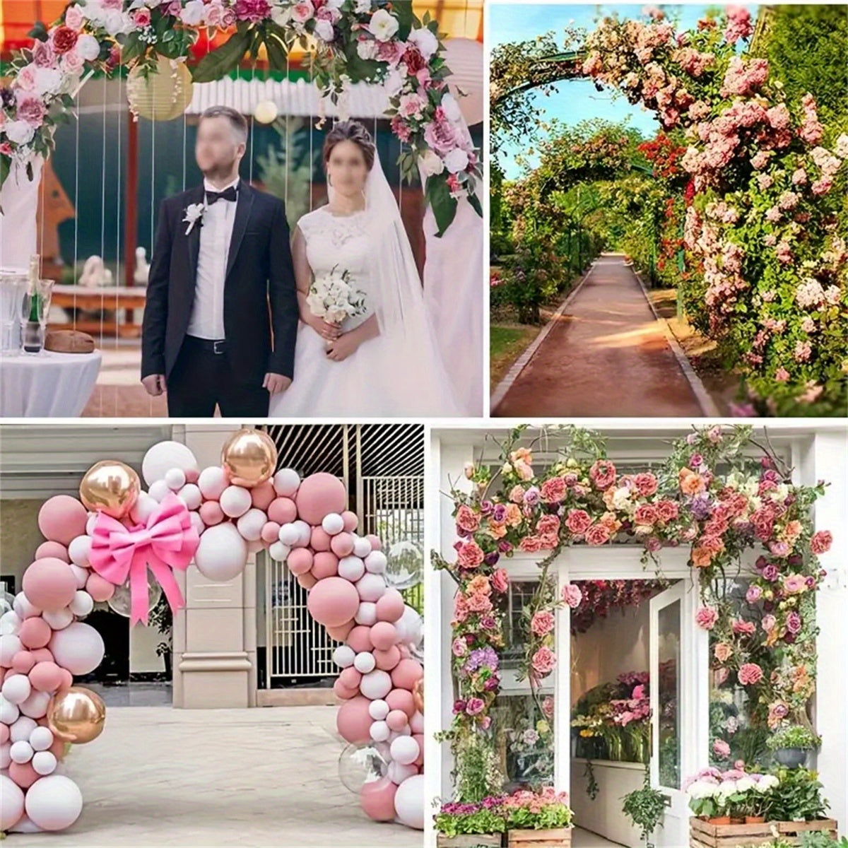 1pc Heavy Duty Steel Garden Arch Trellis with Sturdy Base & Adjustable Brackets - 240.03cm Outdoor Metal Arch for Climbing Plants, Roses, Vegetables, Balloons - Wedding, Party, Valentine's Day Decor, Outdoor Trellis for Climbing Plants, Vertical Gardening
