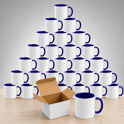 11oz Sublimation Ceramic Mugs with Glossy Finish, Heat Press Ready Coffee Cups for DIY Printing, Multicolor Bulk Pack Options Available in 6, 12, 24, 36, 48, 72 and 144 Pack