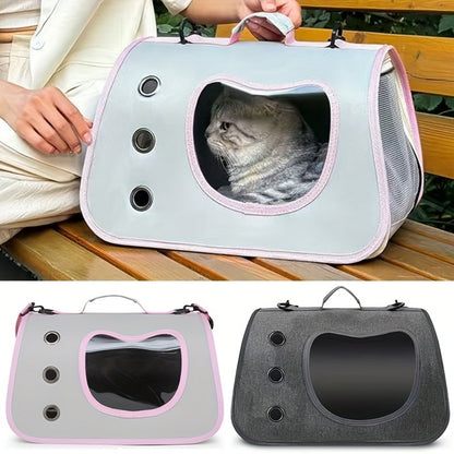 Large Pet Carrier Bag – Foldable Dog & Cat Travel Crate with Mesh Ventilation, Front Door Window & Padded Shoulder Strap for Airplane, Car & Vet Visits