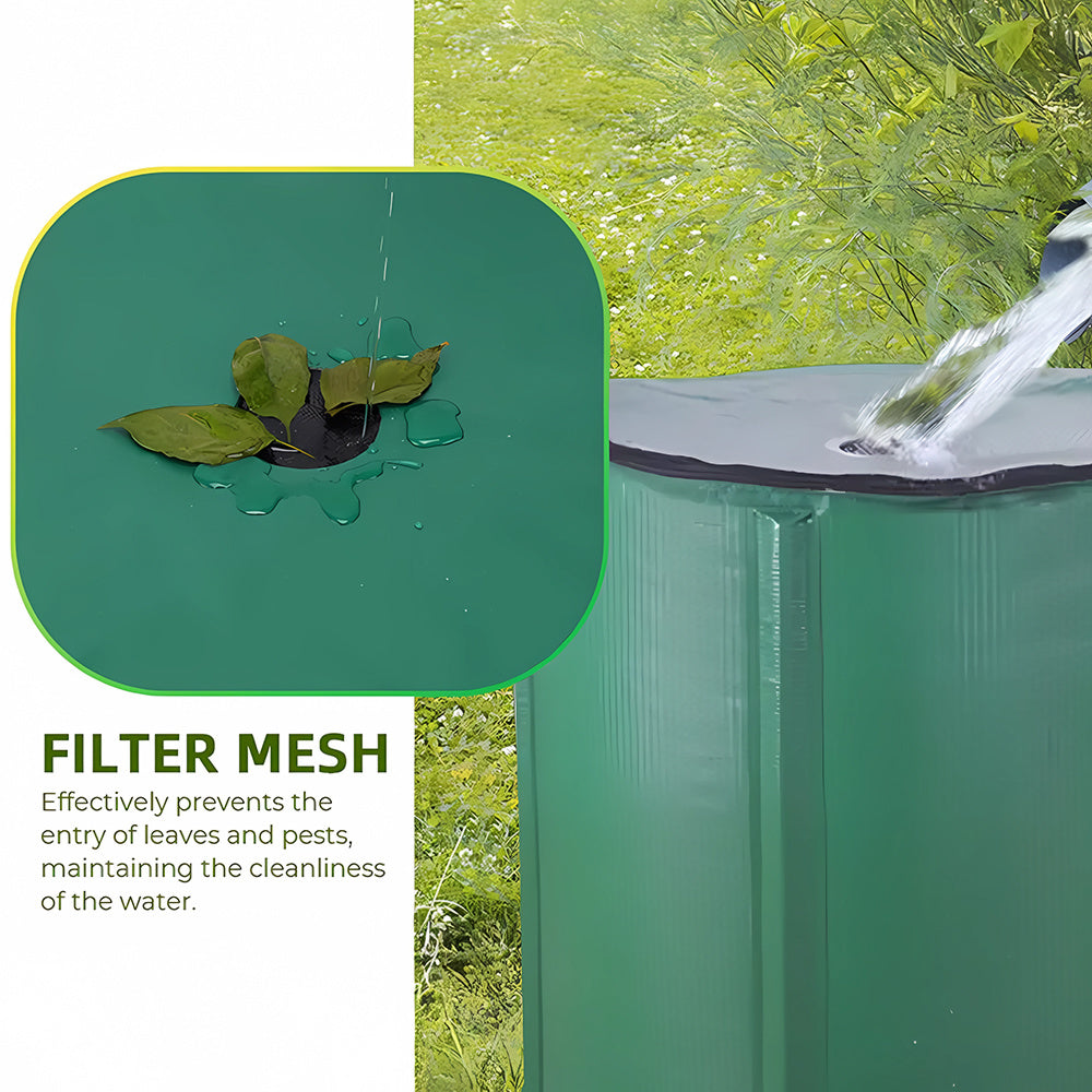 50L/100L/160L/200L Rainwater Collection Tanks, Portable Outdoor Water Tanks, Rainwater Collection System, Container Set with Filter Net and Overflow Device
