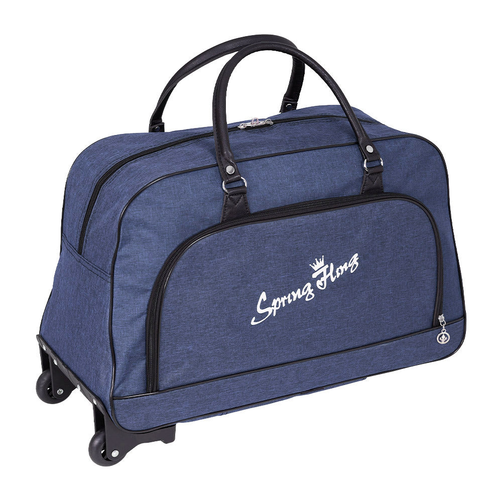Foldable Wheeled Travel Duffel Bag, Large Capacity Rolling Handheld Luggage for Family Vacations, Outdoor, and Short Trips, Easy - To - Carry Tote with Durable Build