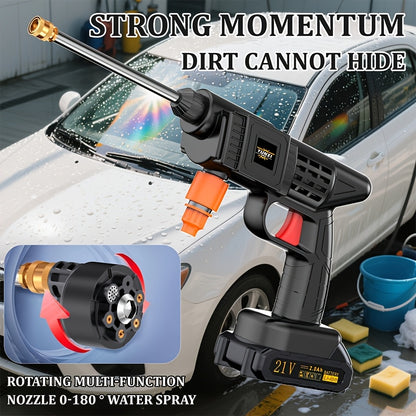 The New 2025 Wireless High-pressure Water Gun Will Be Equipped with a Battery Powered Wireless Cleaning Machine, a Rechargeable Battery and Charging Kit, a Portable High-pressure Cleaning Machine, Suitable for Outdoor Vehicle Cleaning and Watering.