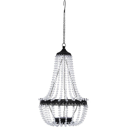 Taylor & Brown 28" Tall Hanging Solar Powered Acrylic Crystal Chandelier Light Lantern Modern Outdoor Garden Meadow with 30 Cool White LED Lights for Yard, Patio and Gazebo Decorations