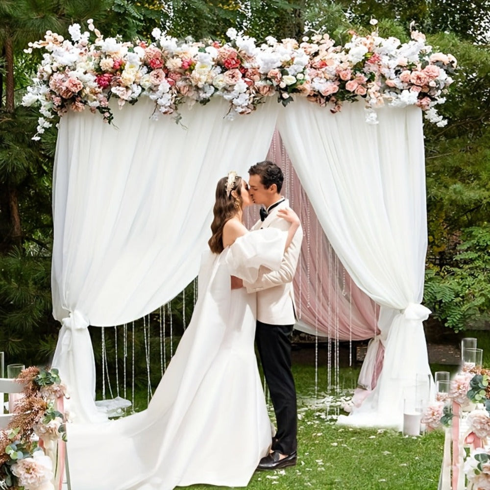 3x3m Gold Wedding Backdrop Stand – Adjustable Metal Pipe Background Frame for Weddings, Parties & Photo Booths | Free UK Delivery