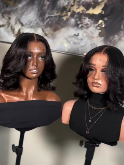 Glueless Human Hair Wig 200% Density 5x5 HD Lace Body Wave – Pre-Plucked Pre-Cut Ready to Wear Wig for Beginners, 3-Second Easy Application, Natural Black Lace Closure Wig