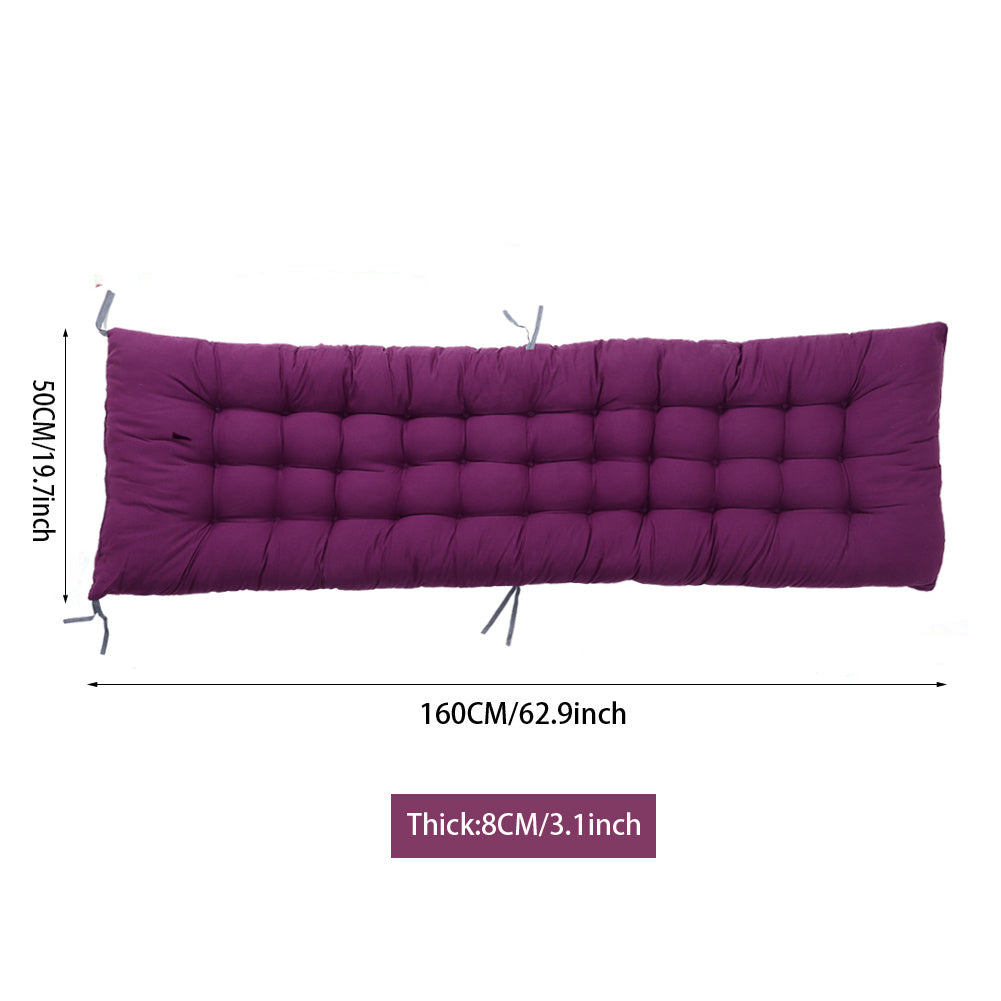 1PC Thickened Patio Chair Cushion, Purple, Single Piece Only, 160×50×8cm, Thick Style, Garden Bench Seat, Sunbed Anti-Slip Pad, Suitable for 2-3 People, Porch Swing, Lawn, Courtyard