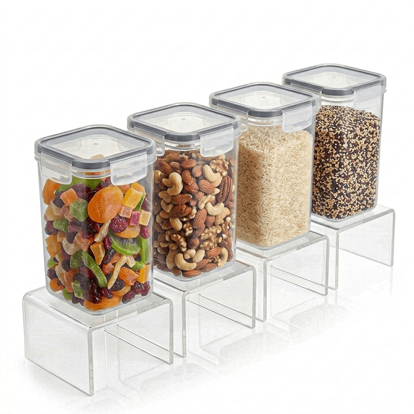 AEX Airtight Food Storage Containers with Lid Kitchen Storage Boxes for Dry Food Pantry Organisation Stackable Design Multiple Size Options (Set of 4/5/10/20/30)