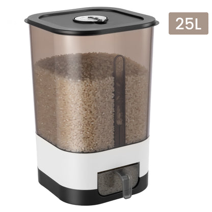 14/25L Automatic Rice Dispenser Large Capacity, Sealed Rice Storage Container, Suitable for Rice, Grains, Flour, Kitchen Supplies, Pet Cat and Dog Food Storage Container, Ideal for Kitchen, Home Use