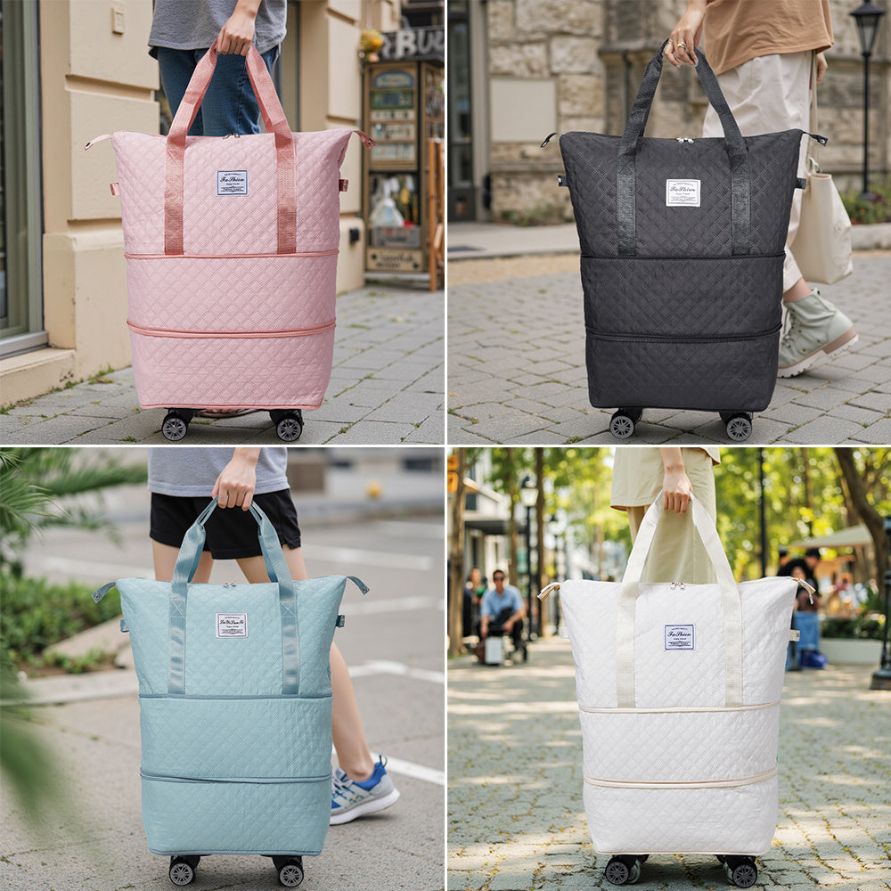 Travel Bag, Multifunctional Luggage Bag, Expandable Luggage Suitcase, Carry on Bag, Rolling Duffle Bag with Detachable Wheels, Travel Essentials Bag, Large Capacity with Zipper Closure, Ideal for Fitness, Yoga, and Everyday