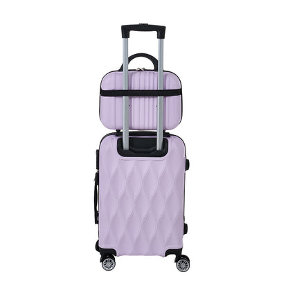 Luggage Sets of 2 Piece, Suitcase Set, Cabin Suitcase with Wheels, Hand Luggage Suitcase and Toiletry Bag with Beauty Case, 20''+14'' Inch