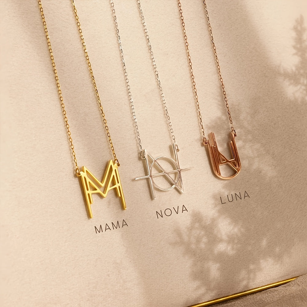 Customized] Personalized Stainless Steel Name Logo Necklace / Custom Name Logo Necklace / Unique Creative Gift / Holiday Gift / Birthday Gift / Perfect Gift for Her