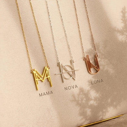 Customized] Personalized Stainless Steel Name Logo Necklace / Custom Name Logo Necklace / Unique Creative Gift / Holiday Gift / Birthday Gift / Perfect Gift for Her