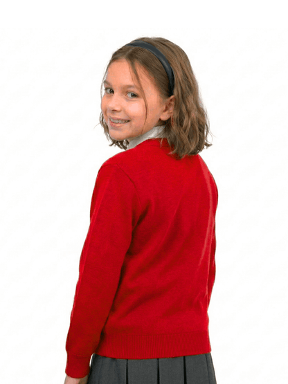 GW CLASSY OUTFIT Boys & Girls V-Neck School Jumper – Kids Unisex Long Sleeve Fleece Uniform Soft & Comfortable Sweatshirt