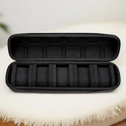 Single Piece 5-Compartment for Watch Storage Solution, Featuring a Cushioned Divider And Handle, Flip-Top Lid, Robust Travel Case, Scratch-Proof Design, Suitable for All Genders, Versatile for Home And Travel Use, Protective Cushioning