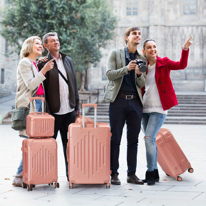 5-Piece Hard Shell Spinner Luggage Set for Family & Group Travel – 12 16 20 24 28 Inch Lightweight Suitcases with Carry-On | 5 Colours | Free UK Delivery