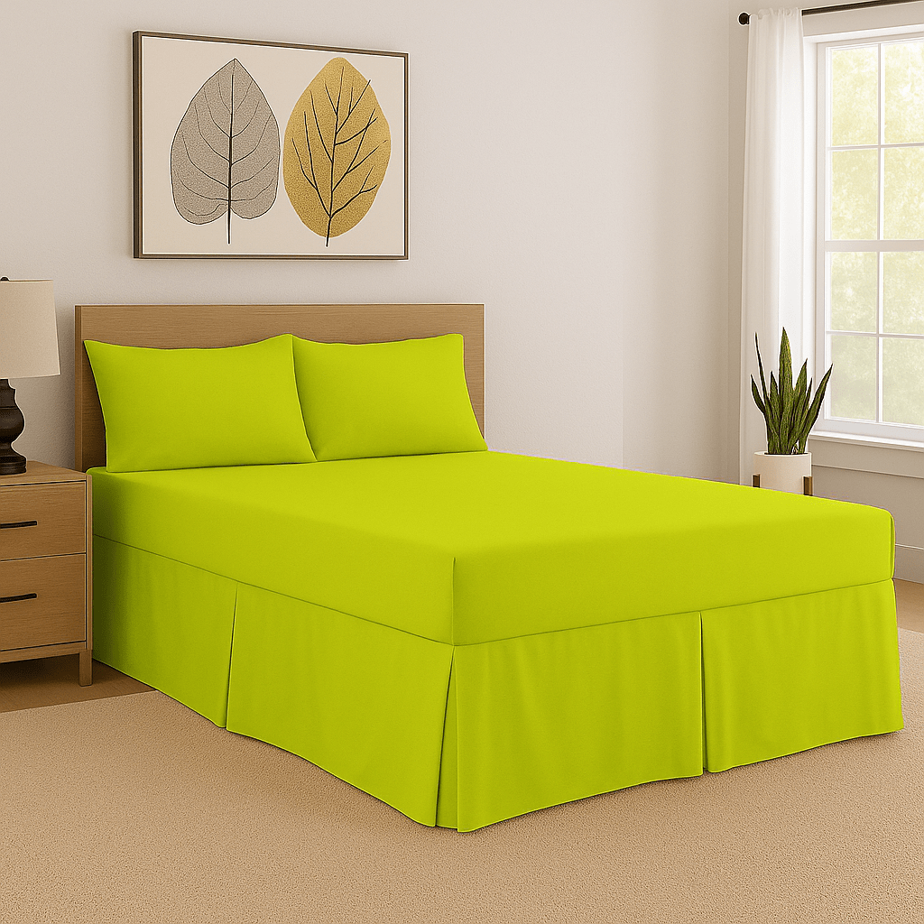 Base Valance Sheets Easy Care Plain Box Pleated Platform Bed Sheets in All Size