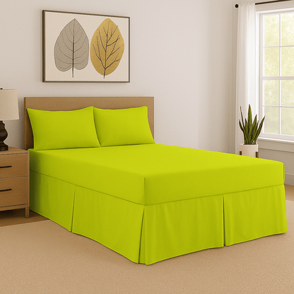 Base Valance Sheets Easy Care Plain Box Pleated Platform Bed Sheets in All Size
