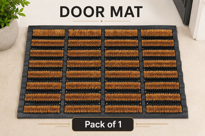 Nimbus Door Mat – Non-Slip Coir Door Mats Outdoor with Durable Rubber Backing – Super Absorbent, Machine Washable Outdoor Mat for Rain, Mud & Dirt – Ideal for Home, Porch, Patio (Pack of 1 and 2 Available)