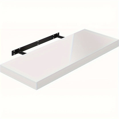 1pc Wall Shelf Volato Wall Shelf Free-floating High-gloss Black Floating Shelf CD DVD Shelf Bookshelf Wooden Board